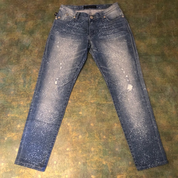 ⭐️Rock & Republic ⭐️EMO Jeans Factory Distress 0 Ankle - Picture 1 of 8
